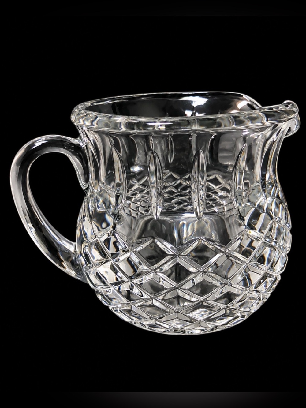 Crystal Squat Pitcher with Diamond-Cut Pattern - Home Dining